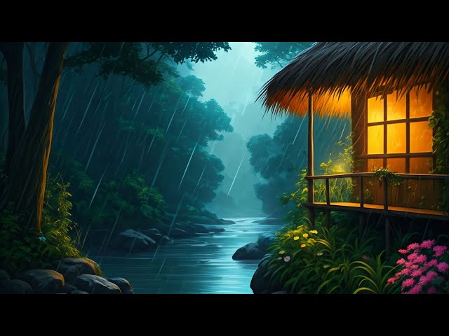 🔴 Powerful Rain, Waterfall, Nature and Thunder Sounds for Sleep 💤 | Soft Rain Sounds - Sleep Sounds