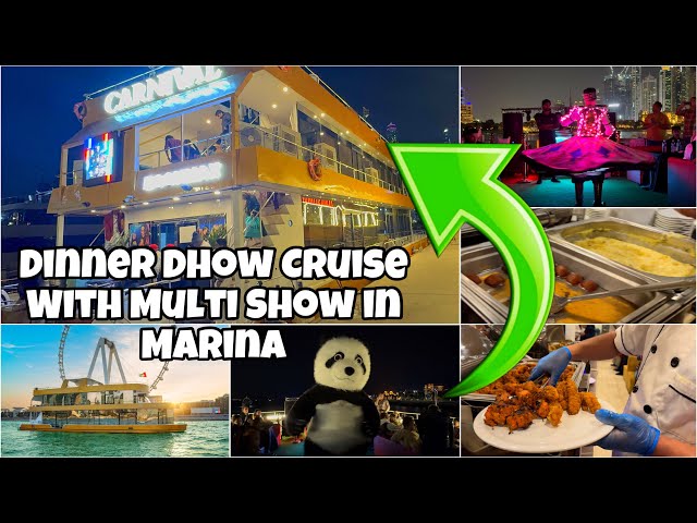 DUBAI MARINA VIP DINNER DHOW CRUISE  | Full Details Tour 2025 | Unlimited Buffet & drinks