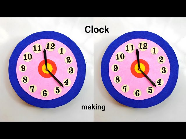 Paper clock school project easy | Clock craft model making idea | How top make paper clock