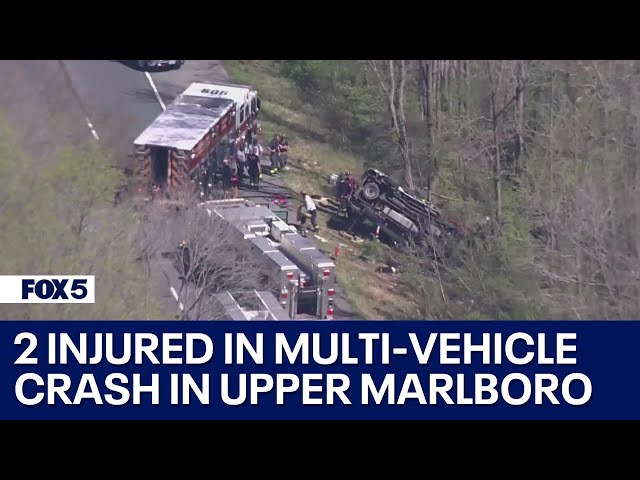 2 injured in multi-vehicle crash involving trucks and van in Upper Marlboro | FOX 5 DC