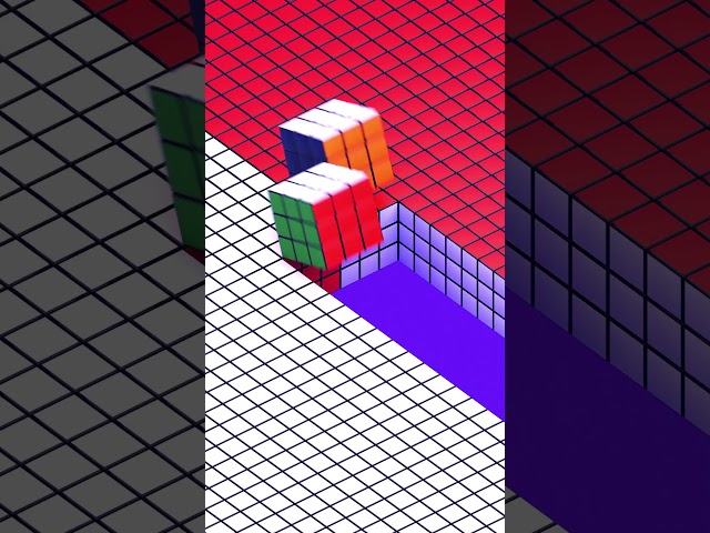 Rubik's Cubes Form Indonesian Flag Pattern (Endless Loop)