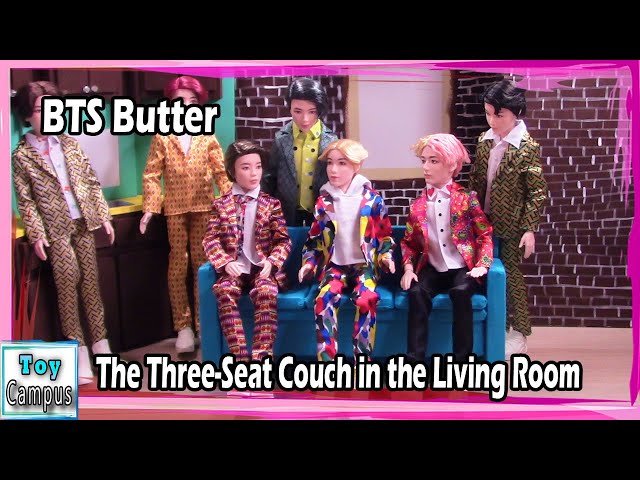 The Three Seat Couch in the Living Room | BTS Butter | Make DIY Music Video Little Art Set