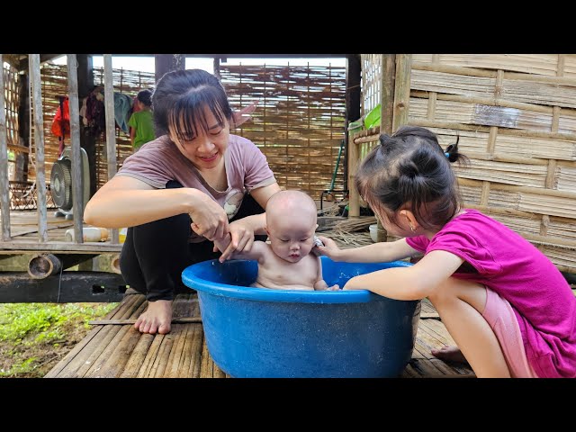 Single mother and her children.