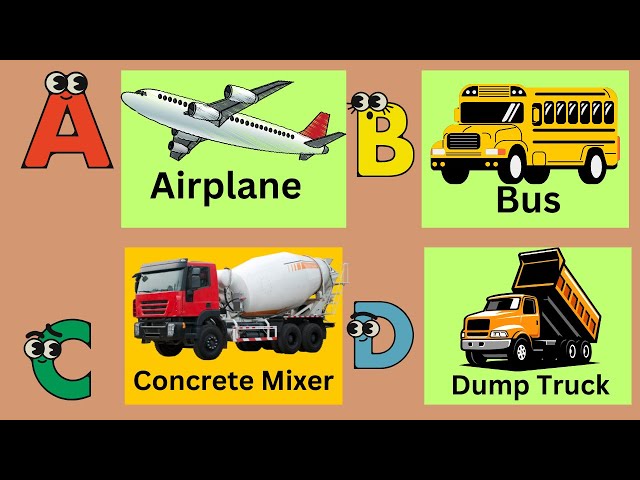 ABC Vehicles Song 🚗🚁🚢  Fun Alphabet Song for Kids  Learn the Alphabet with Vehicles!