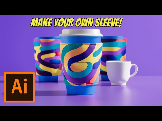 Illustrator Tutorial Paper Cup Sleeve Art Design | complete STEPS