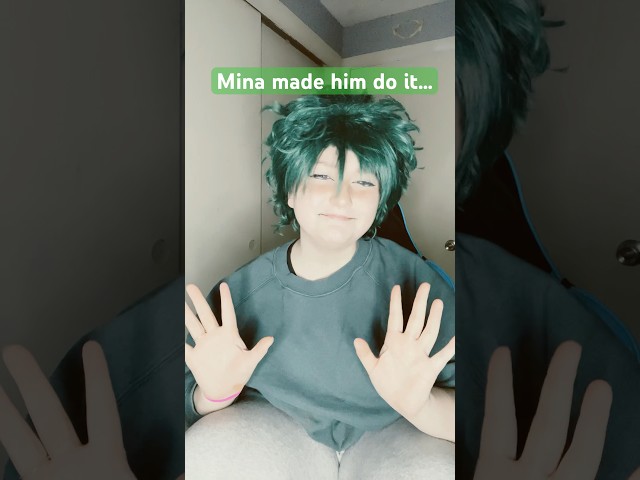 |💚mina made him…💚| #deku #izukumidoriya #myheroacademia #mha #fypシ゚ #bnha #bnhacosplay #funny