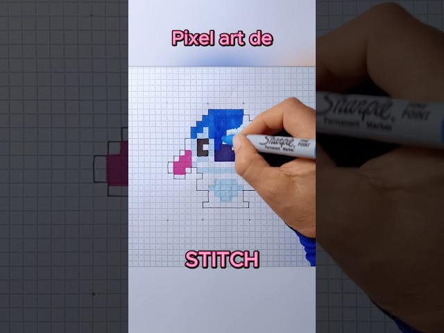 Como Dibujar a STITCH en pixel art-How to Draw STITCH in pixel art