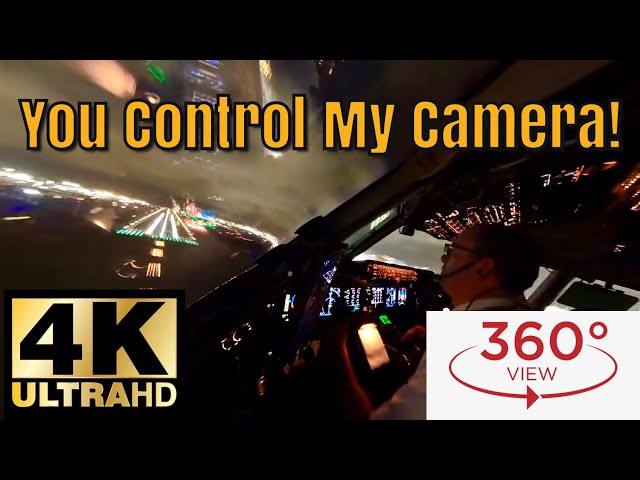 MD11 LAX Night Landing - You Control My Camera - 360 VR Video #aviation #flying