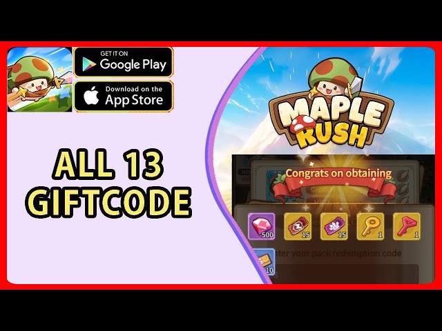 Maple Rush - Collection of all 13 GIFTCODE Vip