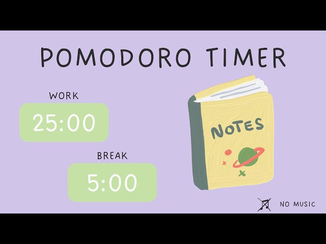 Cute Pomodoro Timer | 25 min x4 | Aesthetic Study & Work | Focus & Cozy Breaks 🎀