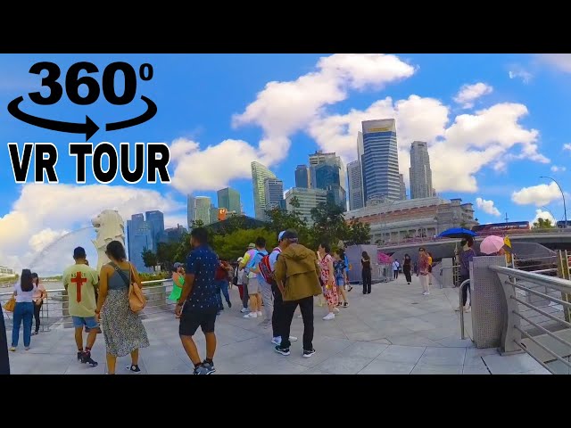 MERLION AND MARINABAY || 360 VR TOUR || SINGAPORE || 4k