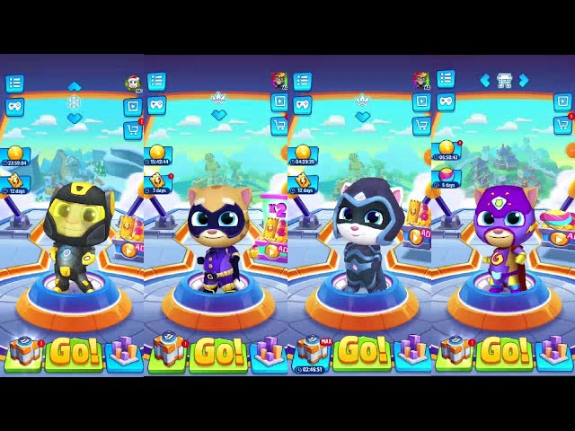 Talking Tom Hero Dash Black Jet Tom vs Moonlight Angela vs Midnight Ginger vs Mighty Ginger Gameplay