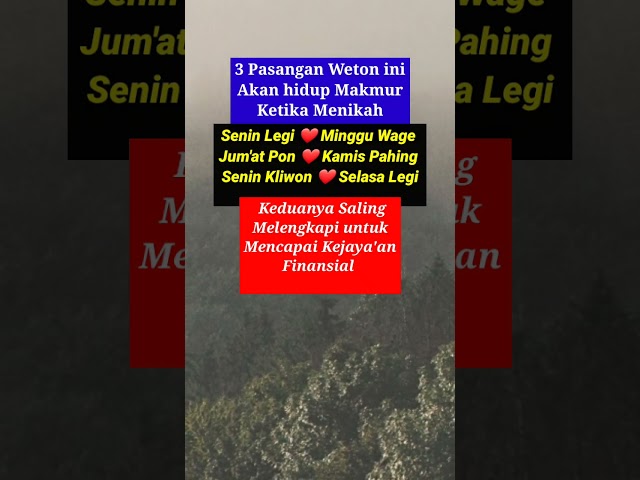 3 pasangan Weton ini Akan Hidup Makmur ketika Menikah