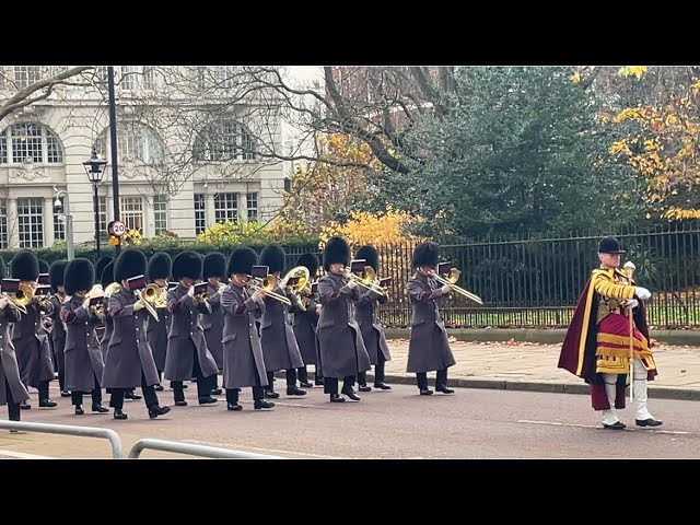 State Visit of Qatar - Bands and Guards March back to Barracks