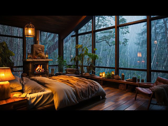 Rain Sounds for Sleeping No Ads - Heavy Rain and Thunder on Window for Focus, Sleep, Goodbye Stress