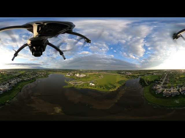 360 Drone View (Not Edited) Flying Around a Lake