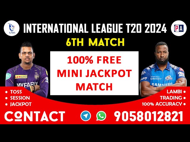 ILT20 2024 Report | Abu Dhabi Knight Riders vs MI Emirates | ADKR vs MIE 6th Match Prediction