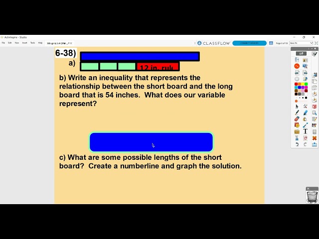 7th gr CPM  6.1.4 Classwork Video (Core Connections 2)