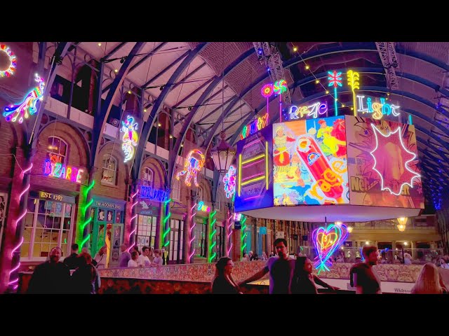 London’s Covent Garden Neon Lights by Chila Burman [4K HDR]