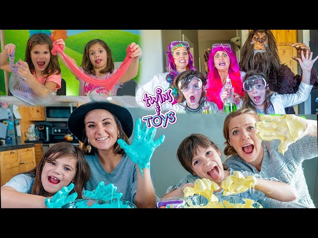 DIY Science Experiments! Make Fluffy Slime, BIGFOOT, and Magic Drinks with Twins Kate & Lilly!