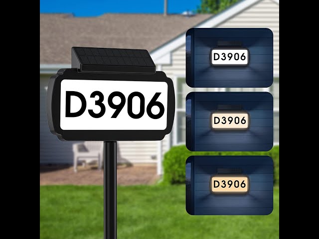 Malitupy Solar House Numbers Address Sign, Tricolor LED Address Plaque