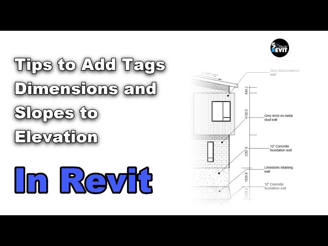 Revit tutorial adding tag and dimension in exterior elevation