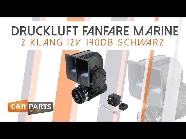 ✖️Druckluft Fanfare Marine✖️ 2 Klang ✖️12V 140DB ✖️Schwarz✖️ Artikel Nr.: 22305✖️