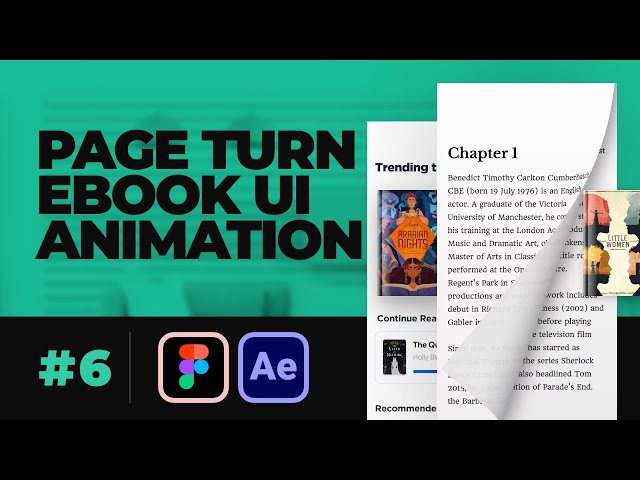 Page turn and flip animation for ebook app UI using After Effects