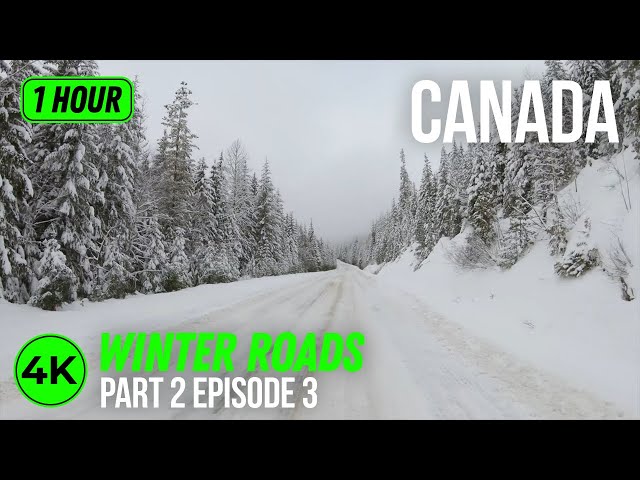 4K Winter Forest Roads of Canada - Pt 2 Ep 3 - Stunning Mountain Views for Treadmill Workout at Home