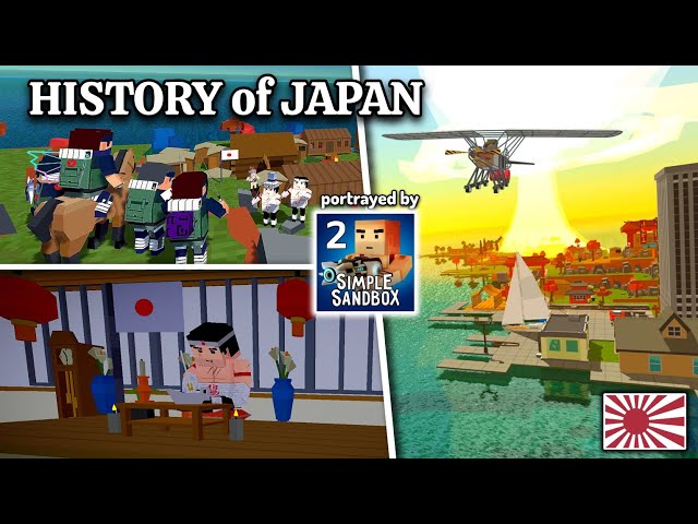 The History of Japan portrayed by Simple Sandbox 2 | Learn History in 12 Minutes