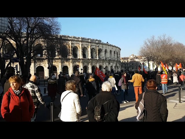 Manifestation contre la réforme des retraites  Nîmes 11/02/2023