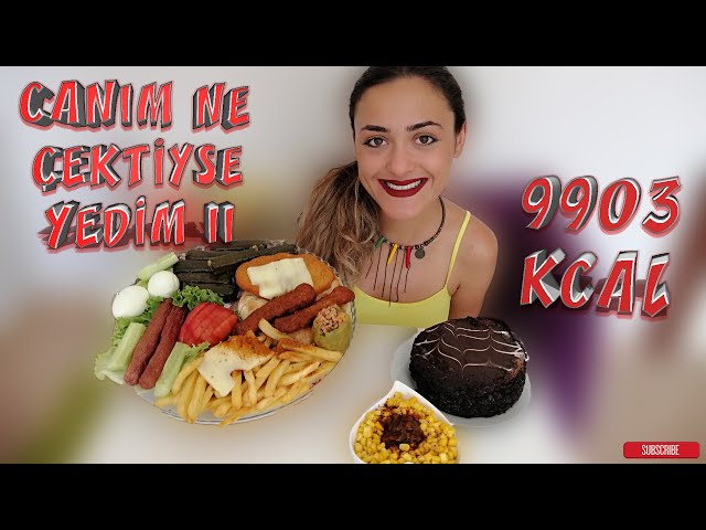 CANIM NE ÇEKTİYSE YEDİM #2!-(Biber Dolma,Şinitzel,Sosis,Pasta,Yumurta,Mısır vs...)