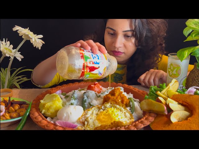 EATING SHOW | GHEE, SIDDO PHENA BHAT, BORI BHAJA, KUMRO ALOO DIM BHORTA, BOILED EGG | MUKBANG | ASMR