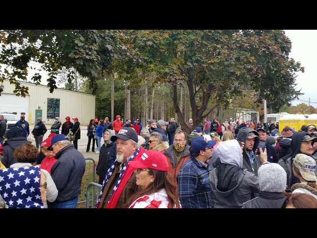 Trump Rally Muskegon Michigan 2020 - The Line is already very long.