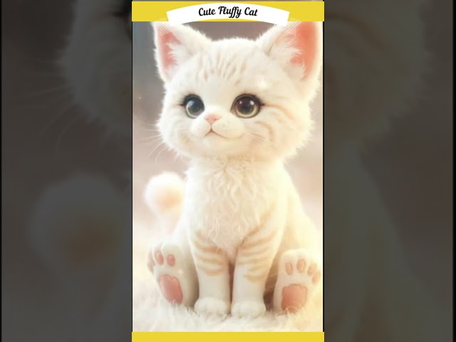 Fantasy! This Fluffy White Kitten Will Melt Your Heart in 10 Seconds #cat #cutecat #kitten