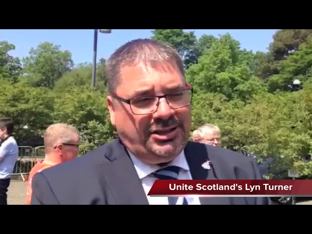 Unite Scotland's Lyn Turner at RBS AGM