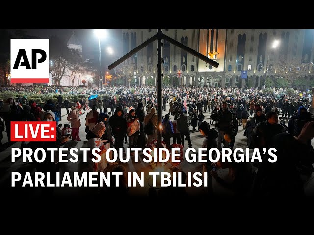 LIVE: Protests in Tbilisi, Georgia, over decision to suspend negotiations on joining EU