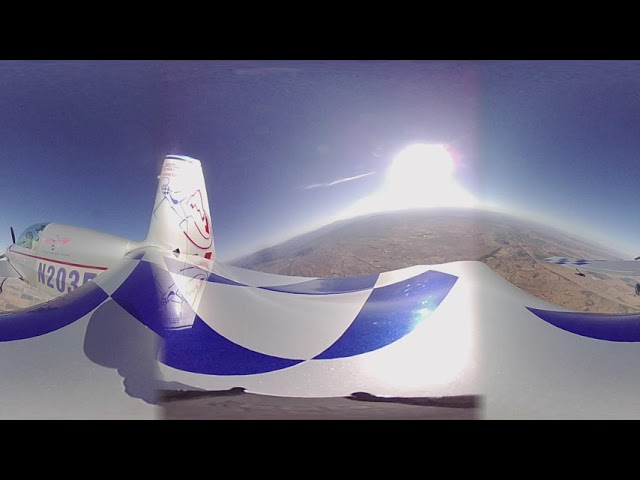 360 Virtual Reality sitting on the tail of an Extra 300L Aerobatic Plane