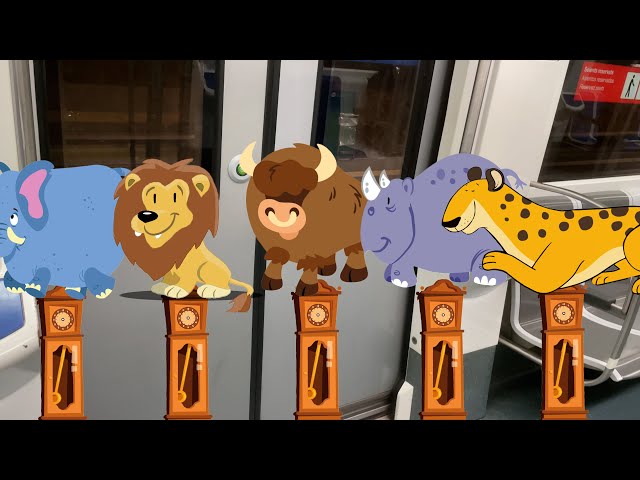 Hickory Dickory Dock Savanna Animals Crash! 🕰️🐘 | Super Simple Songs | For Baby 0-2 Years 👶🏻