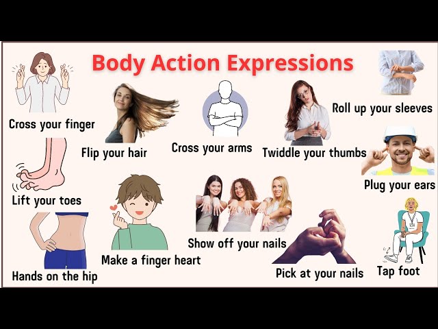 Lesson 107: 50 Body Movement VERBS and EXPRESSIONS  | Can you name these? ACTED OUT