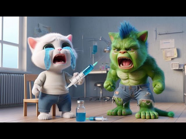 Brave Kitten fights Green Mouse Monster   Rescue Dad! #cat #aianimation #cutecat #aiimages #aicat