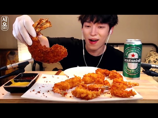 Mukbang SHRIMP! KING VS BABY |4 methods of cooking |giant tiger prawn