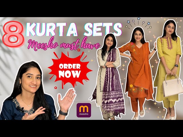 8 Meesho Kurta Sets Under Budget 💰 | Must-Have Ethnic Wear! 👗✨| Latest | Affordable | Komal K