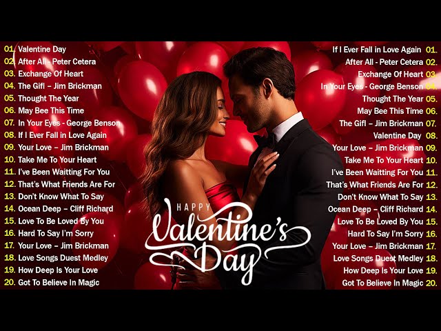 Happy Valentine's Day Love Songs 2025 💖 Jim Brickman, David Pomeranz, Celine Dion, Martina Mcbride