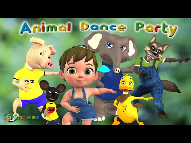 Animal Dance Party Song🕺🦆🐈️ | Animal Sounds | Nursery Rhymes & Kids Song by CG Rhymes