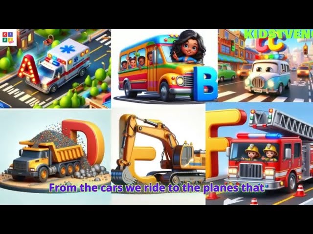 Vehicle ABC Song | Vehicles Alphabet Song for kids | Phonics for Kids | Alphabet Letters| KIDSTVENG