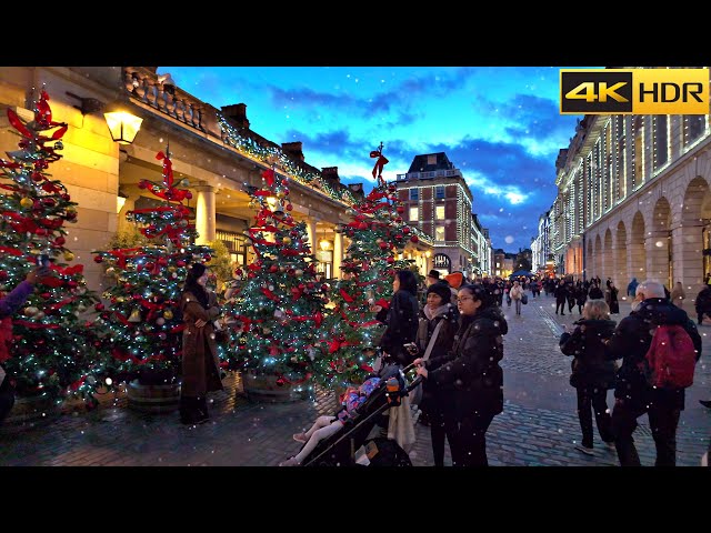 🎄Countdown to Christmas in London - 2023 ❄️ Strolling Covent Garden and West End [4K HDR]