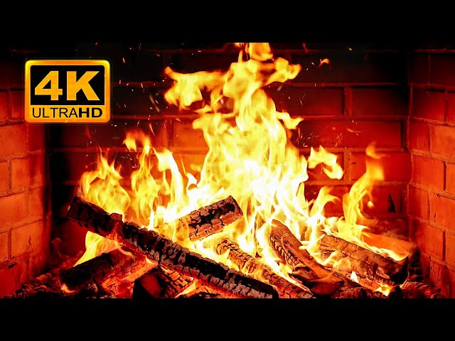 🔥 Cozy Fireplace 4K (12 HOURS). Fireplace with Crackling Fire Sounds. Fireplace Ambience