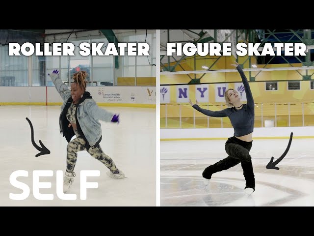 Roller Skaters Try To Keep Up With Figure Skaters | SELF