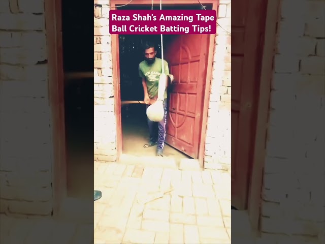 Raza Shah's Amazing Tape Ball Cricket Batting Tips! #youtubeshorts #ytshorts #shorts